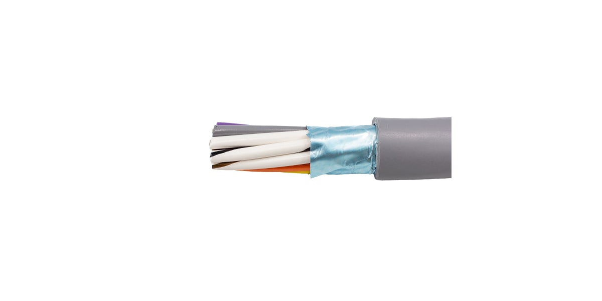 Product image for Alpha Wire 12 Core Screened Industrial Cable, Grey