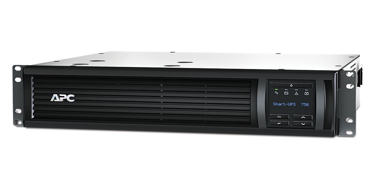 Product image for APC 750VA Rack Mount UPS Uninterruptible Power Supply, 230V Output, 500W - Line Interactive