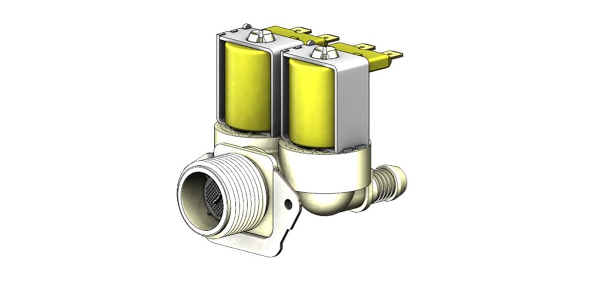 Product image for WATER SOLENOID VALVE 3 PORT 180? NC 3/4"