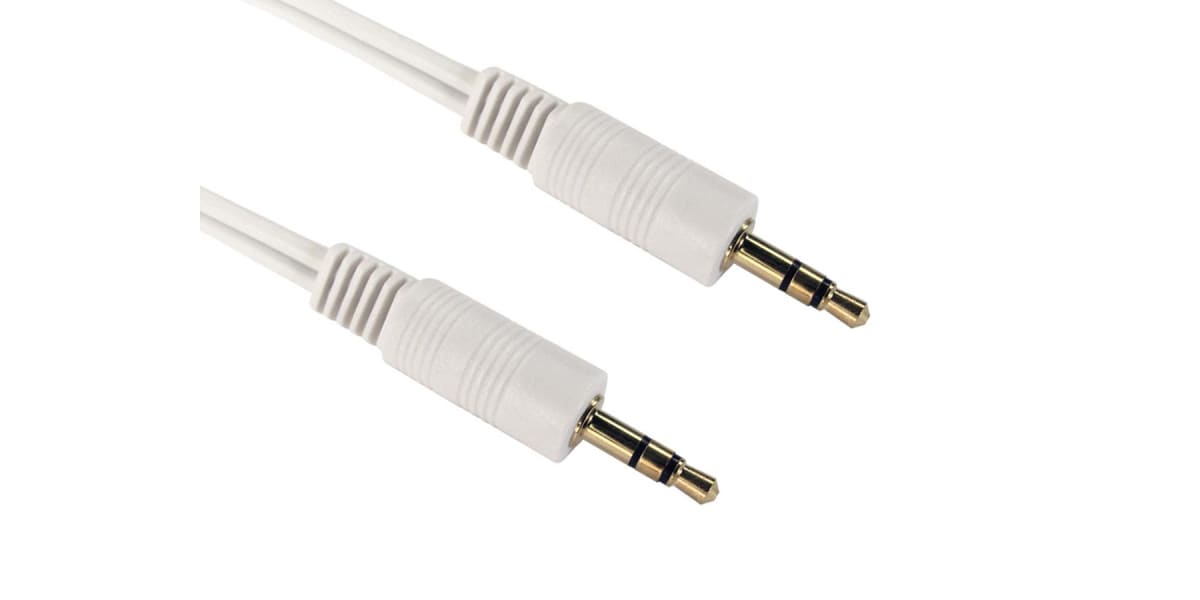 Product image for 3MTR 3.5MM STEREO M-M GOLD + WHITE CABLE