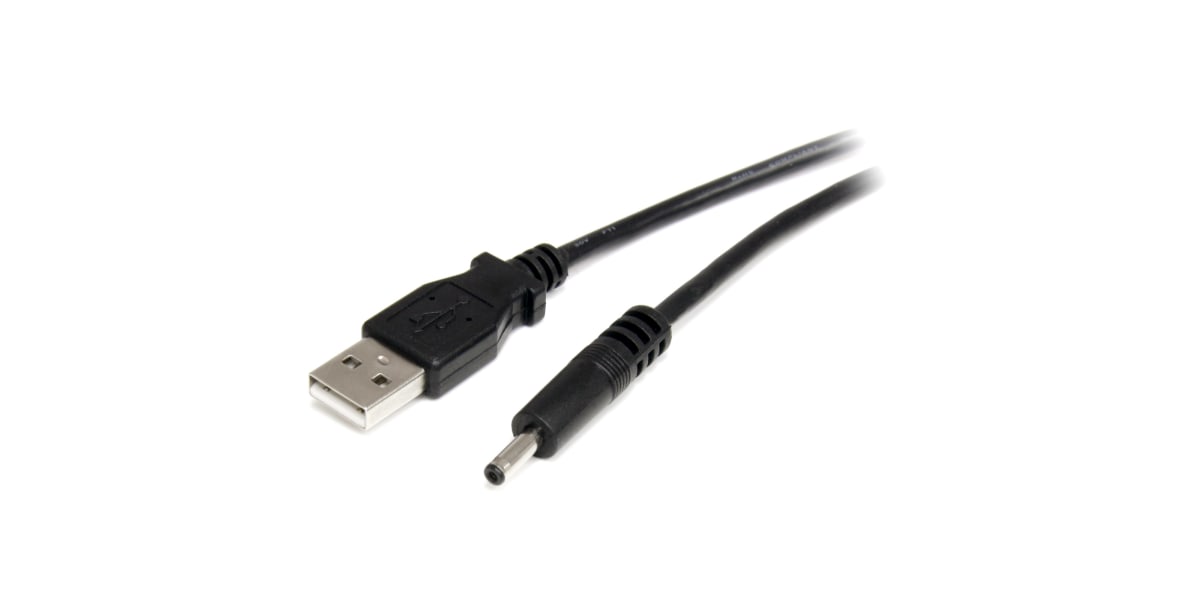 Product image for Startech Male USB A to Male Type H Barrel Power Connector USB Cable, 0.9m