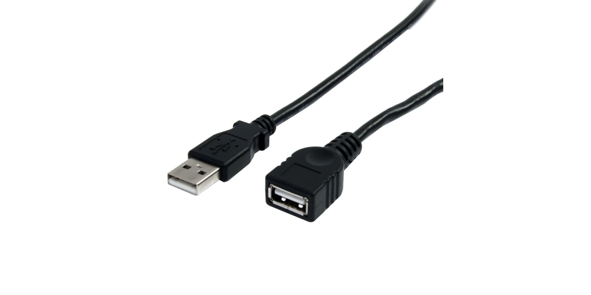 Product image for 10FT BLACK USB 2.0 EXTENSION CABLE A TO