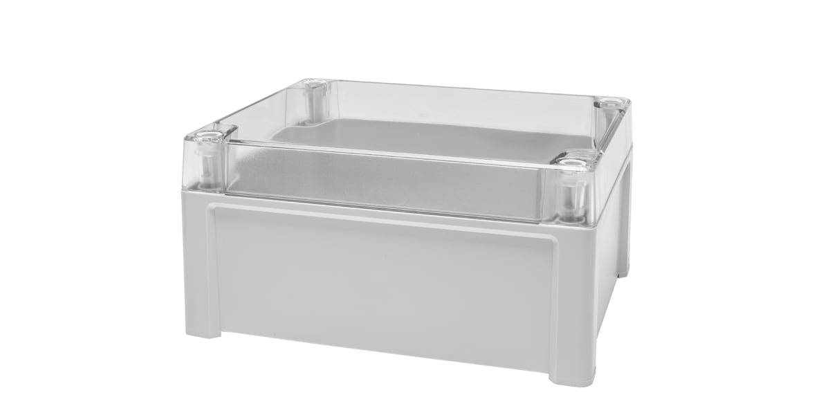 Product image for RS PRO Light Grey Polycarbonate General Purpose Enclosure, IP65, 201 x 163 x 98mm