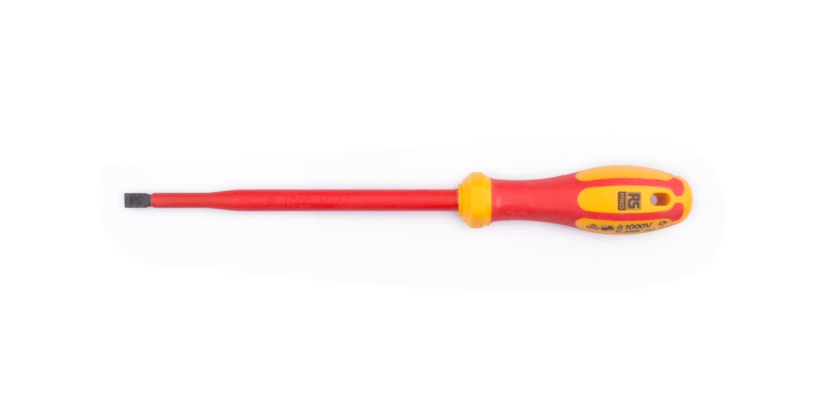 Product image for RS PRO INSULATED SLOTTED SCREWDRIVER (VD