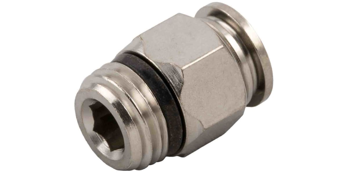 Product image for RS PRO Threaded-to-Tube Pneumatic Straight Threaded-to-Tube Adapter Uni 3/8 to Push In 10 mm, 20bar