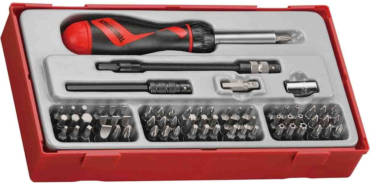 Product image for Teng Tools Bits driver set 74 Pieces, Hexagon, Phillips, Slotted, Torx