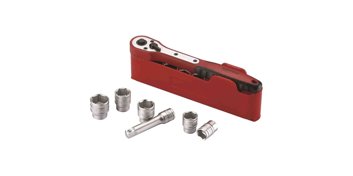 Product image for Teng Tools M3812N1 12 Piece Socket Set, 3/8 in Hexagon Drive