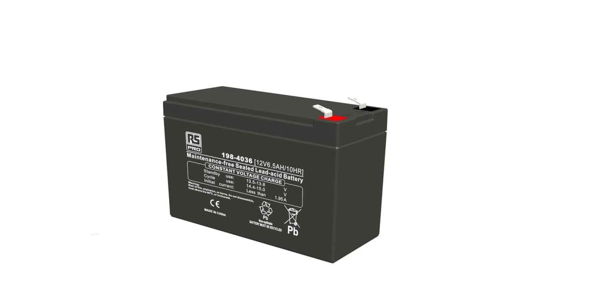 Product image for RS PRO Lead Acid Rechargeable Battery - 12V, 6.5Ah