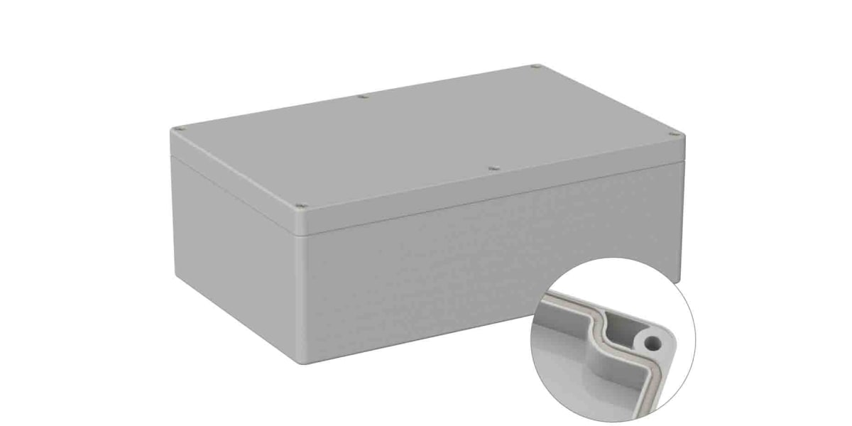 Product image for RS PRO Light Grey Polycarbonate General Purpose Enclosure, IP66, Shielded, 160 x 250 x 90mm