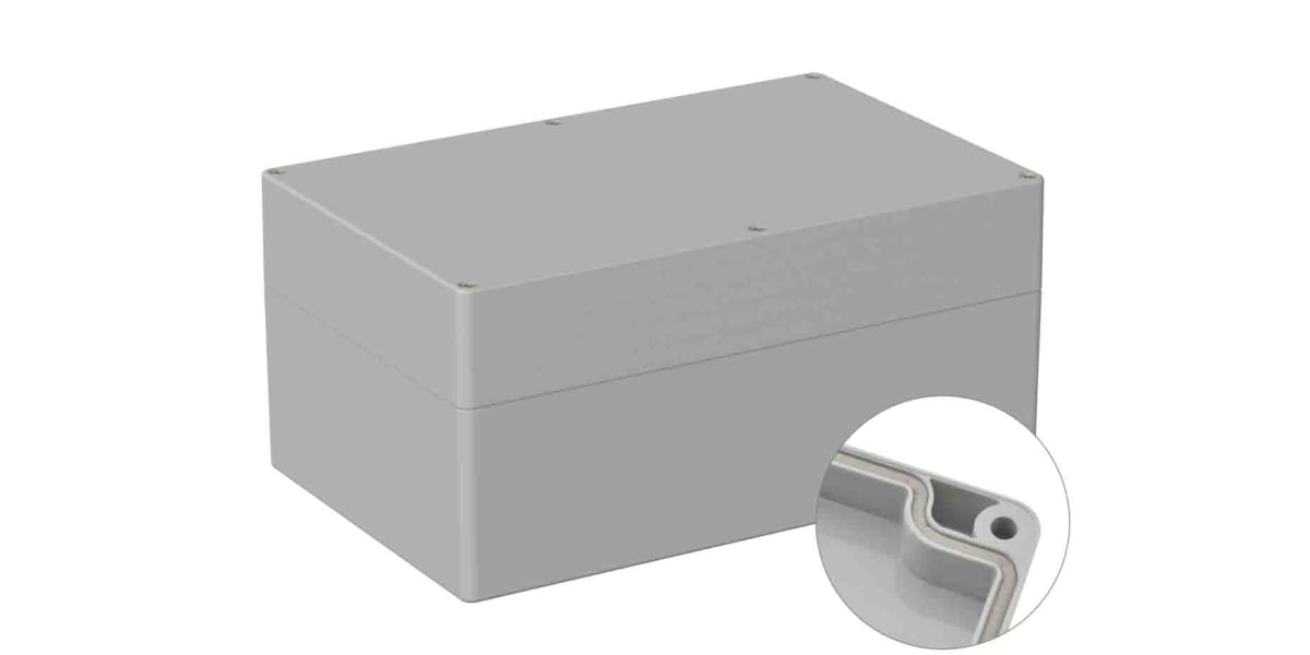 Product image for RS PRO Light Grey Polycarbonate General Purpose Enclosure, IP66, Shielded, 160 x 250 x 119mm