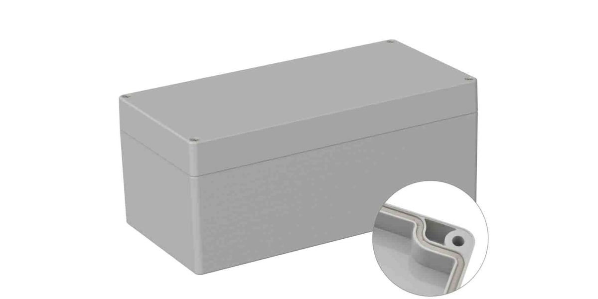 Product image for RS PRO Light Grey Polycarbonate General Purpose Enclosure, IP66, Shielded, 120 x 240.5 x 100.5mm