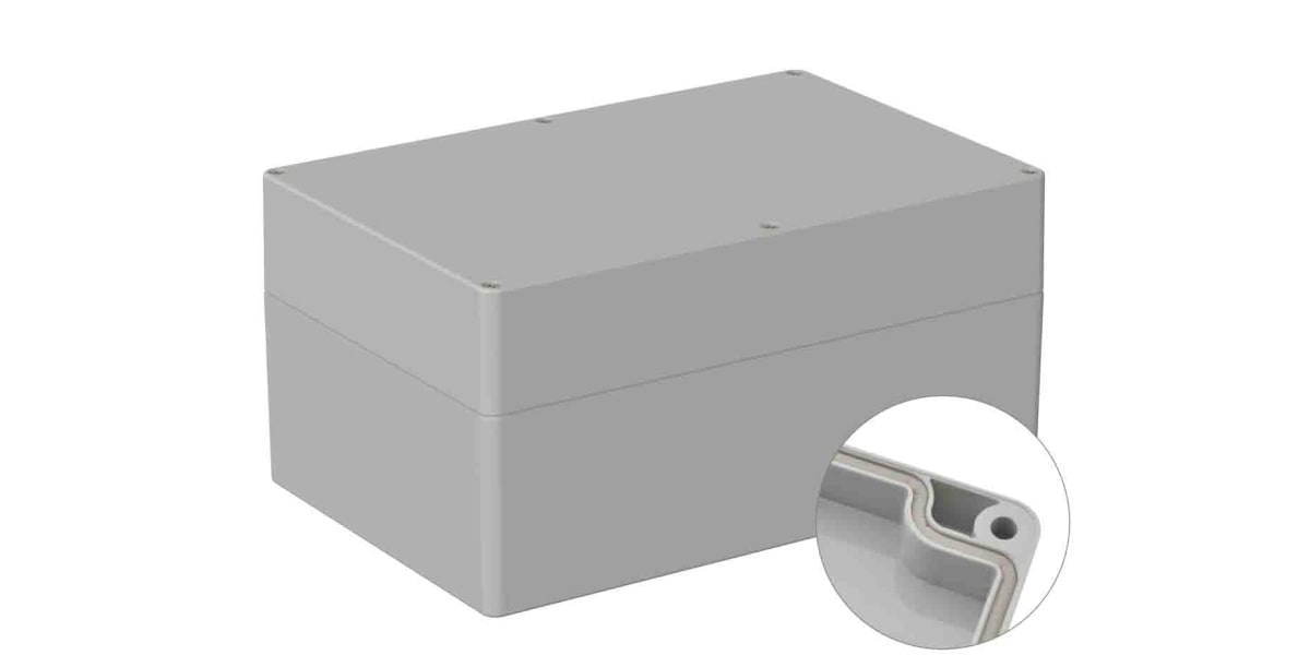 Product image for RS PRO Light Grey Polycarbonate General Purpose Enclosure, IP66, Shielded, 160 x 240.3 x 120mm