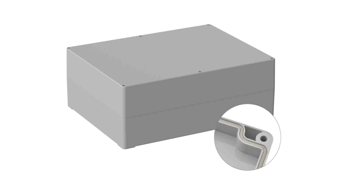 Product image for RS PRO Light Grey Polycarbonate General Purpose Enclosure, IP66, Shielded, 230 x 300 x 110mm