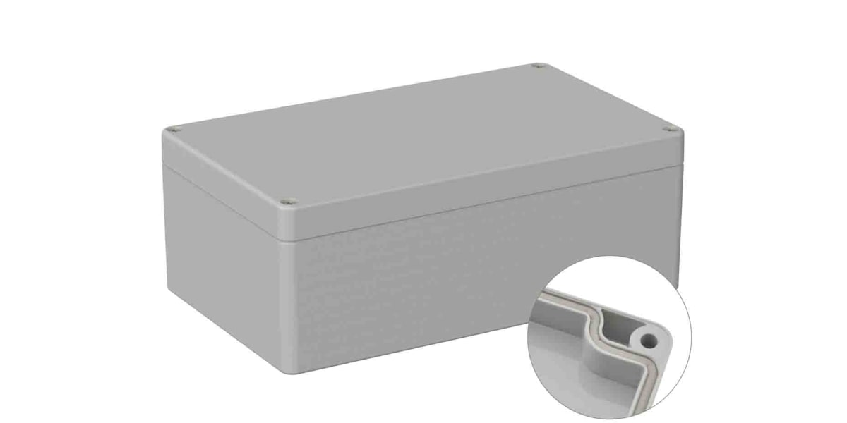 Product image for RS PRO Light Grey ABS General Purpose Enclosure, IP66, Shielded, 120 x 200 x 75mm