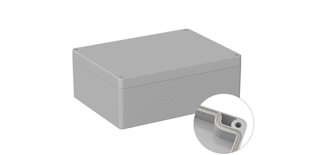 Product image for RS PRO Light Grey ABS General Purpose Enclosure, IP66, Shielded, 150 x 200 x75mm