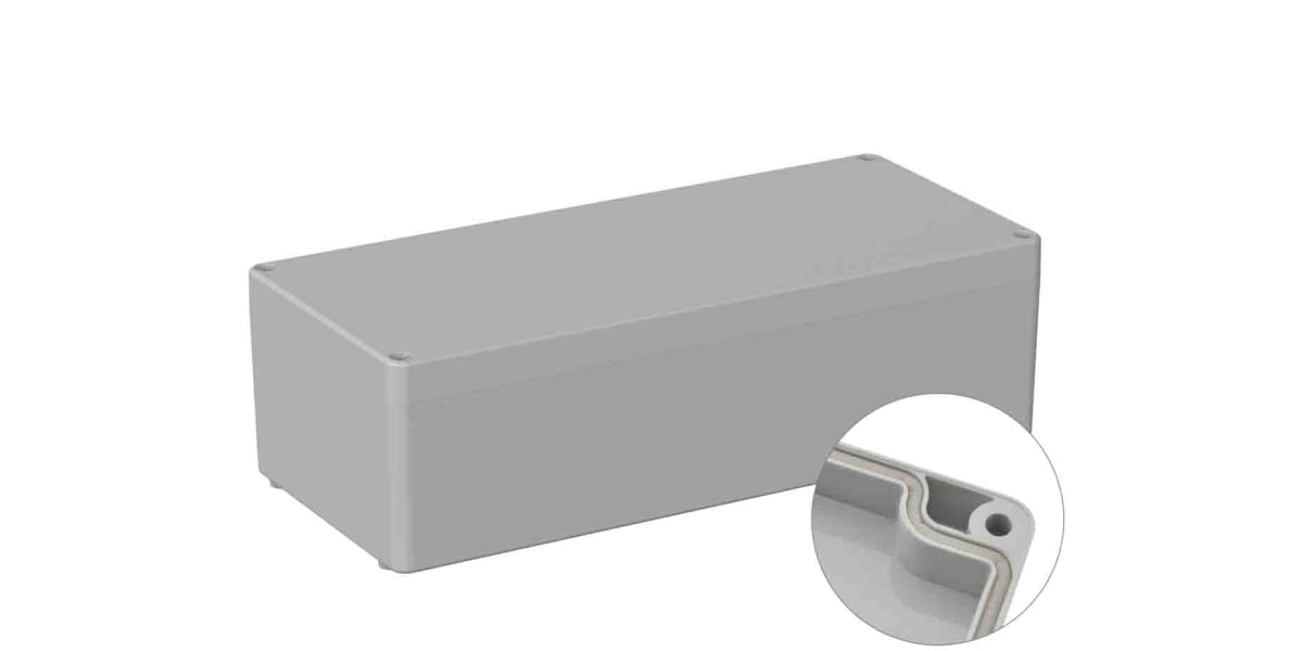 Product image for RS PRO Light Grey ABS General Purpose Enclosure, IP65, Shielded, 150 x 340 x 100mm