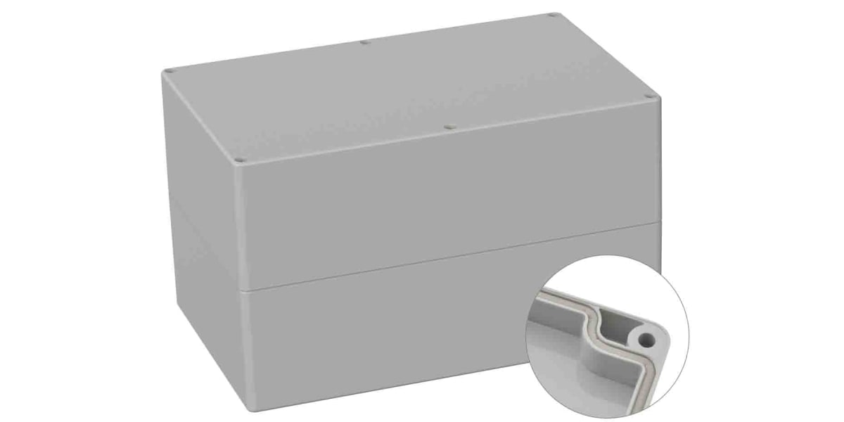 Product image for RS PRO Light Grey ABS General Purpose Enclosure, IP66, Shielded, 160 x 250 x 150mm