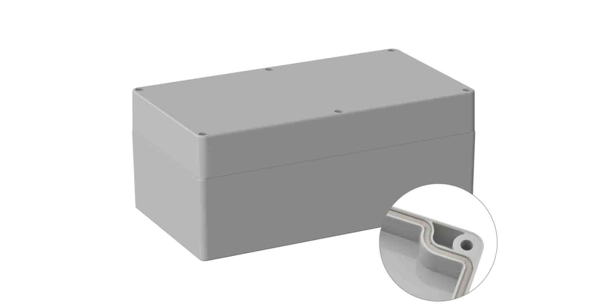 Product image for RS PRO Light Grey ABS General Purpose Enclosure, IP66, Shielded, 200 x 360 x 149.5mm