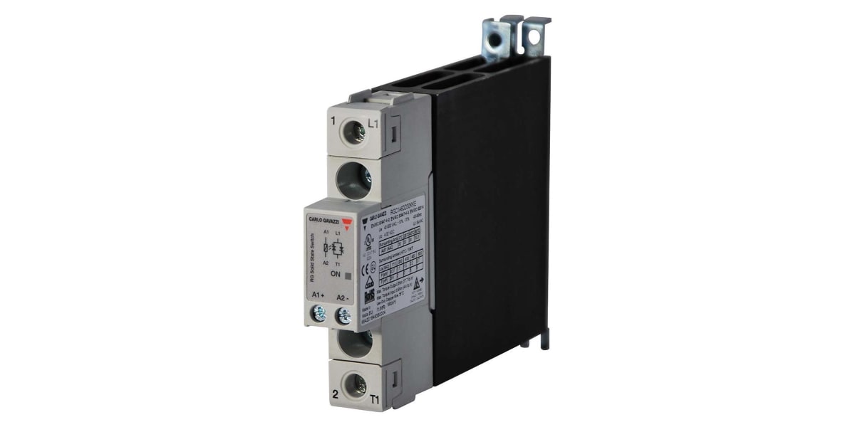 Product image for 25 A Solid State Relay, Zero Crossing, DIN Rail, Varistor, 600 Vac Maximum Load