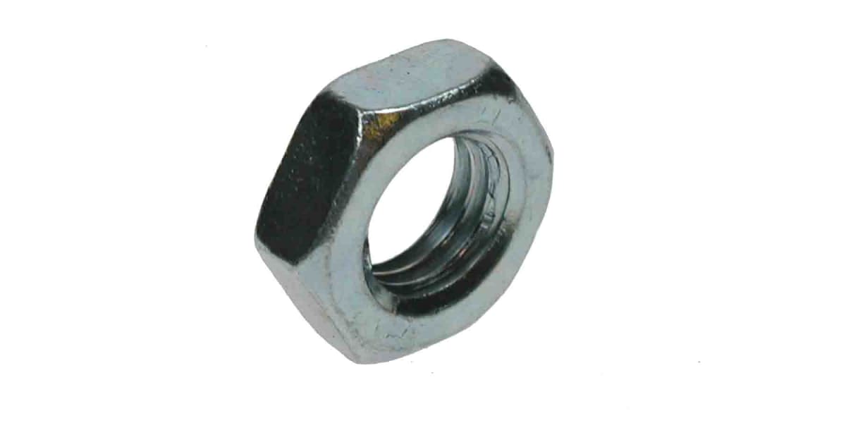 Product image for RS PRO Steel Half Hex Nut, Zinc Plated, M4