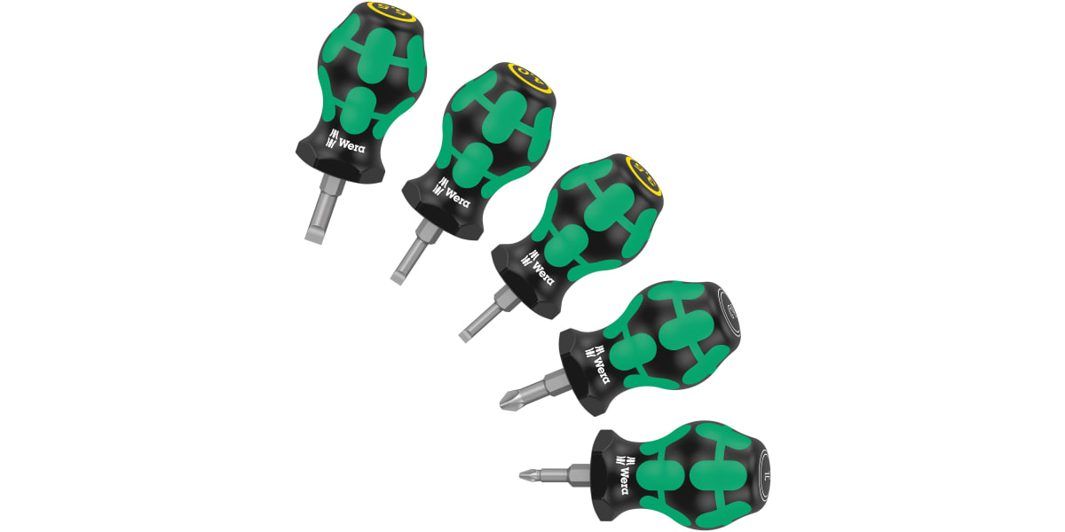 Product image for Wera Stubby Slotted Screwdriver Set 5 Piece