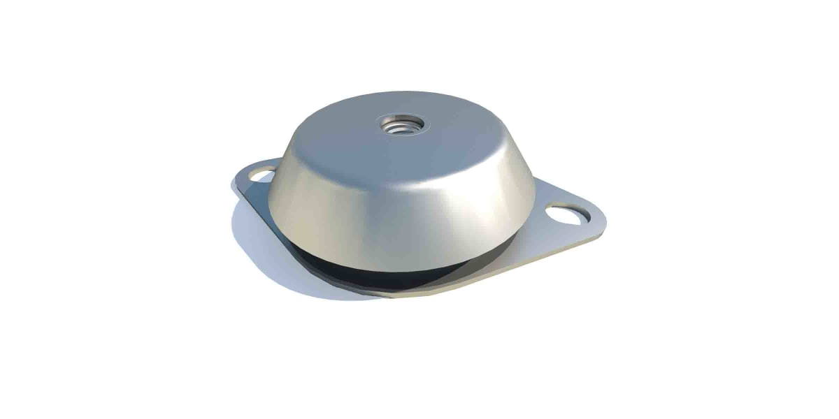 Product image for FIBET Circular M12 Zinc Plated Steel Bell Mount CCF1063812M 660daN Compression Load 106mm dia. Natural Rubber