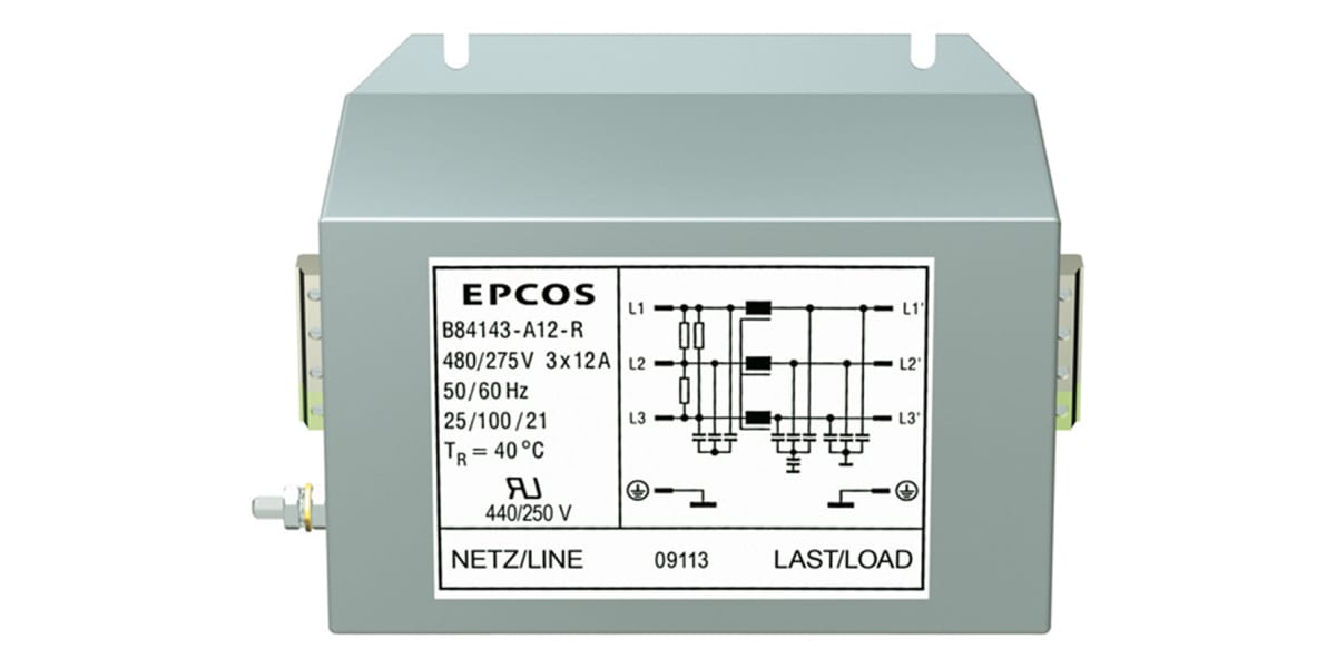 Product image for THREE PHASE INPUT FILTER,36A