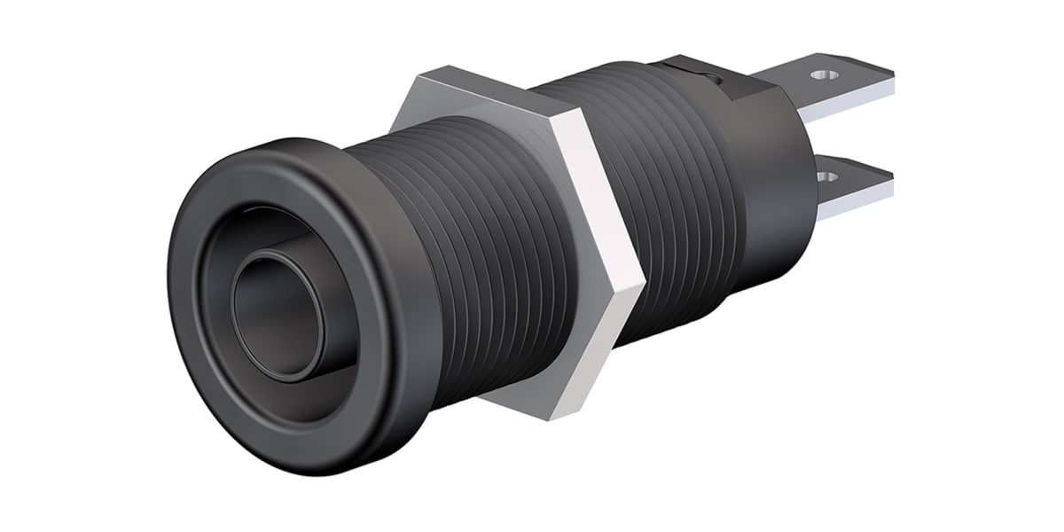 Product image for Black double contact shrouded socket,4mm