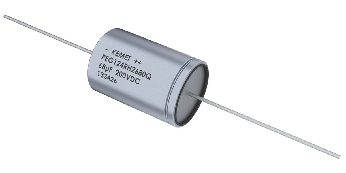 Product image for PEG124 AXIAL AL ELECTRO CAP,100UF 200V