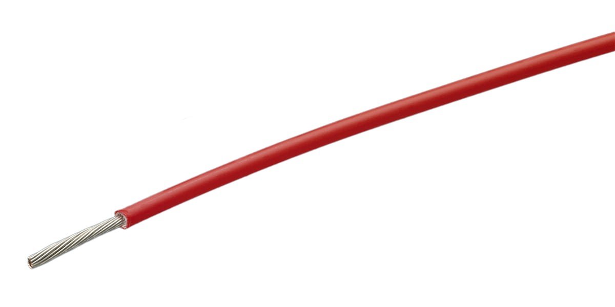 Product image for Red high temp flexlite wire,0.25sq.mm