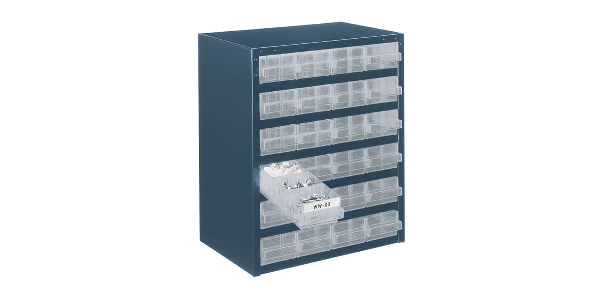 Product image for 24 DRAWER BLUE CABINET, 240 X 80 X 50 MM