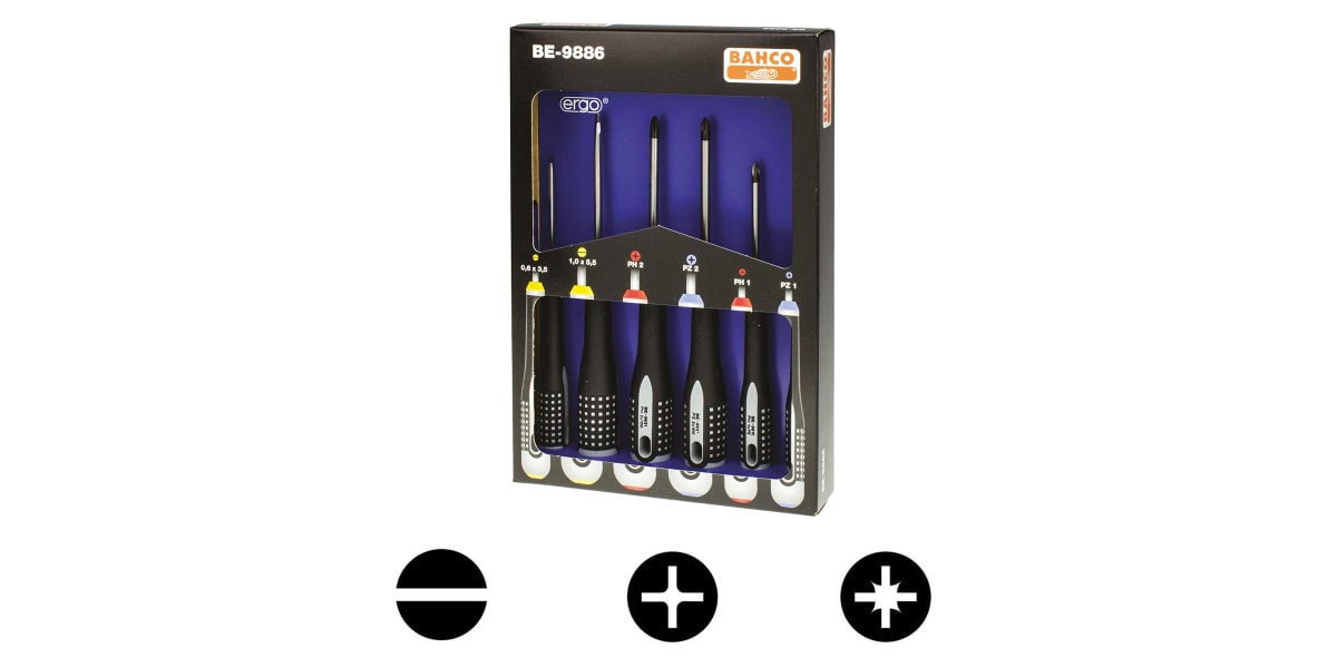 Product image for 6 piece combination screwdriver set