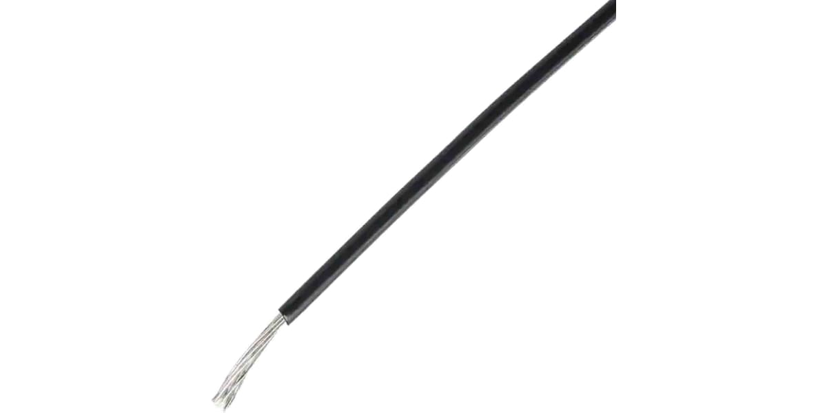 Product image for Black single wall equipment wire,24awg