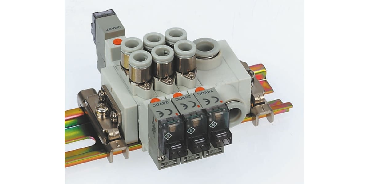 Product image for 6mm 5/3 open centre solenoid valve,24Vdc