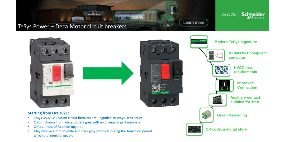 Product image for Schneider Electric TeSys Auxiliary Contact - 1NC + 1NO, 2 Contact, Side Mount, 6 A