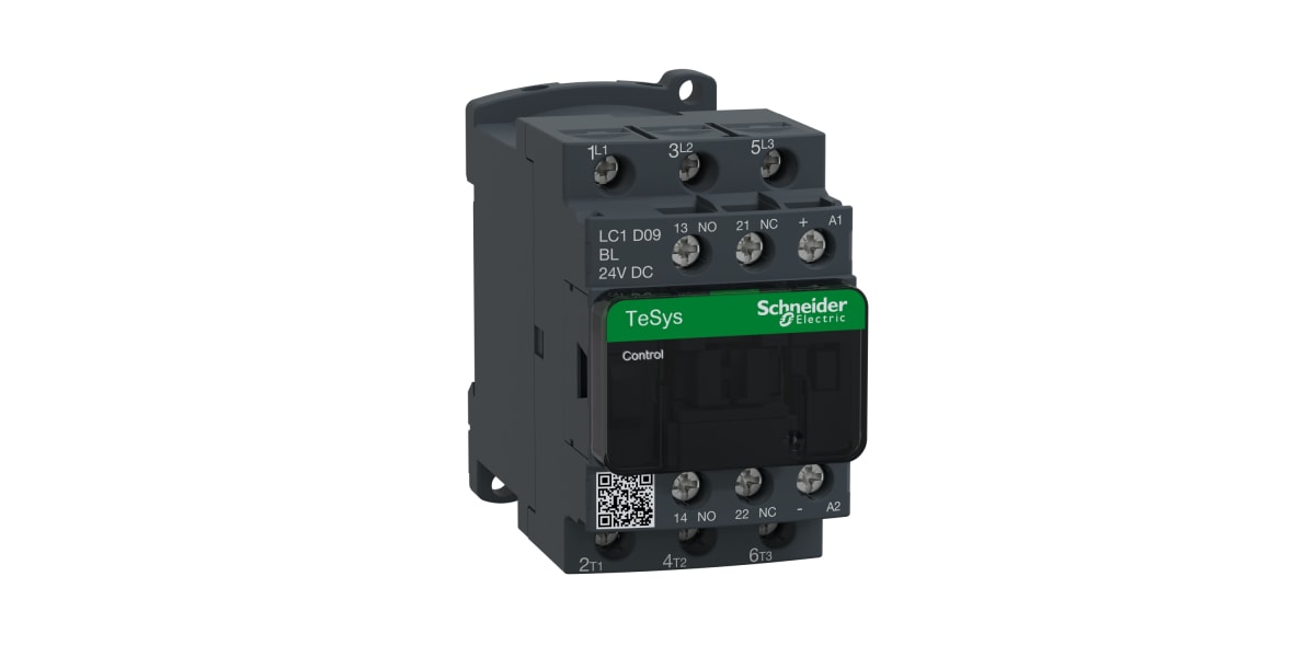 Product image for Schneider Electric TeSys D LC1D 3 Pole Contactor - 9 A, 24 V dc Coil, 3NO, 4 kW