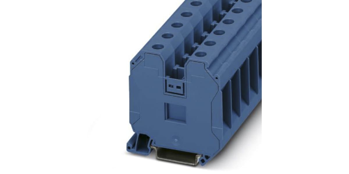 Product image for 35mm screw terminal block, 15to0awg,blue