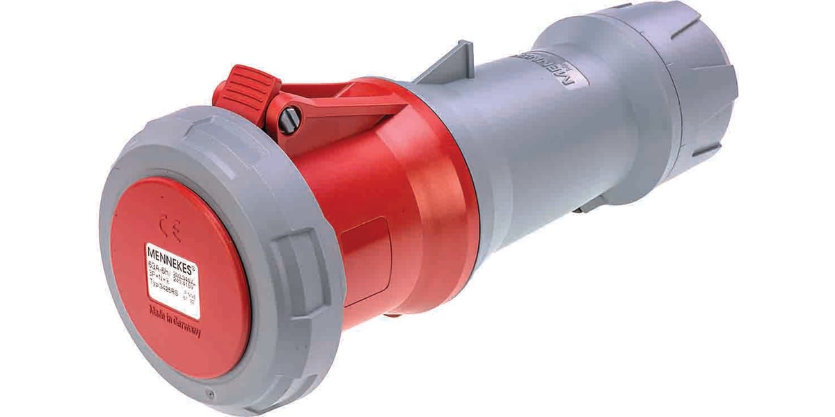 Product image for MENNEKES, PowerTOP IP67 Red Cable Mount 4P Industrial Power Socket, Rated At 125.0A, 400 V