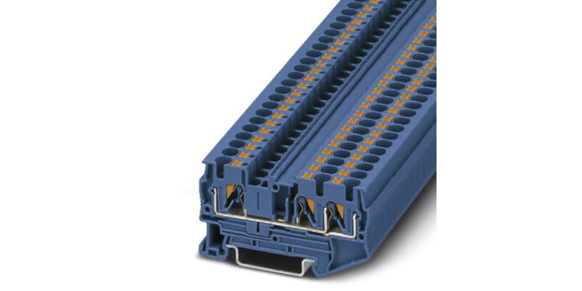 Product image for 4MM FEED THROUGH TERMINAL 3 WIRE-BLUE