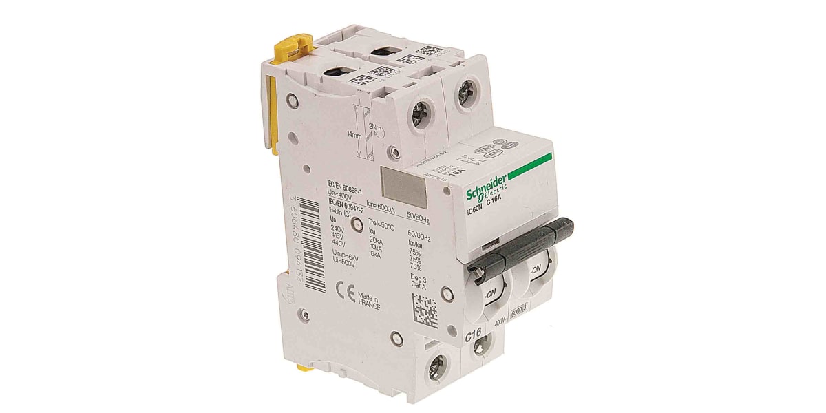 Schneider Electric Acti A MCB Mini Circuit Breaker P Curve C Breaking Capacity KA V