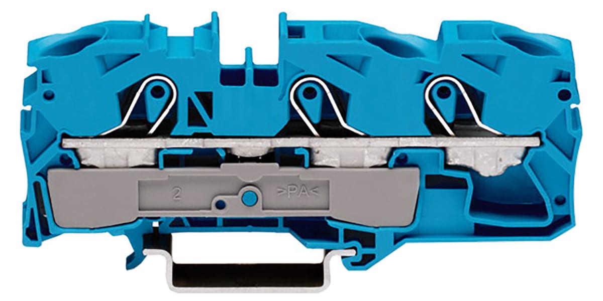 Product image for DIN rail terminal 3x16mm2 blue