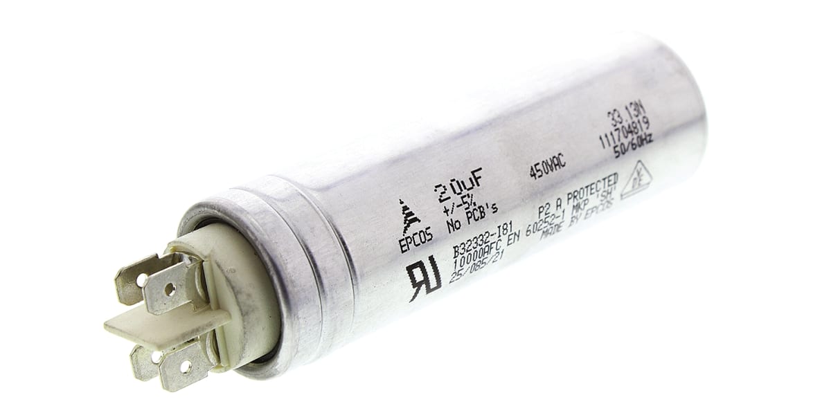 Product image for B32332 MOTOR RUN CAPACITOR 20UF 450V