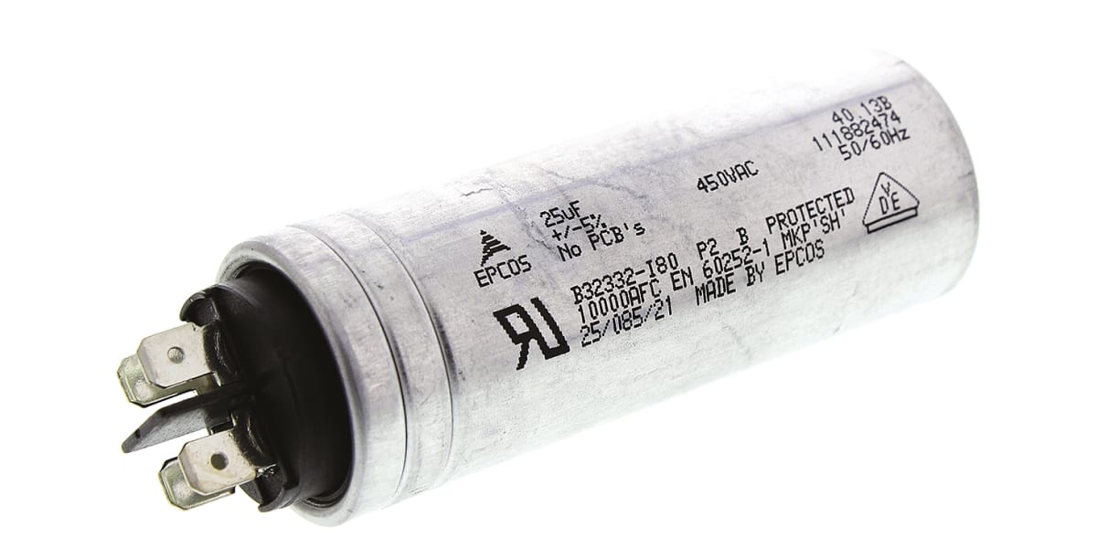 Product image for B32332 MOTOR RUN CAPACITOR 25UF 450V