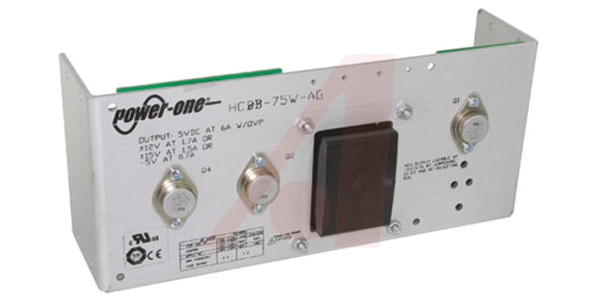 Product image for Embedded Linear Power Supply Open Frame, 100 → 264V ac Input, -5 V, 5 V, 12 V Output, 1.7 A, 6 A, 700 mA, 53W