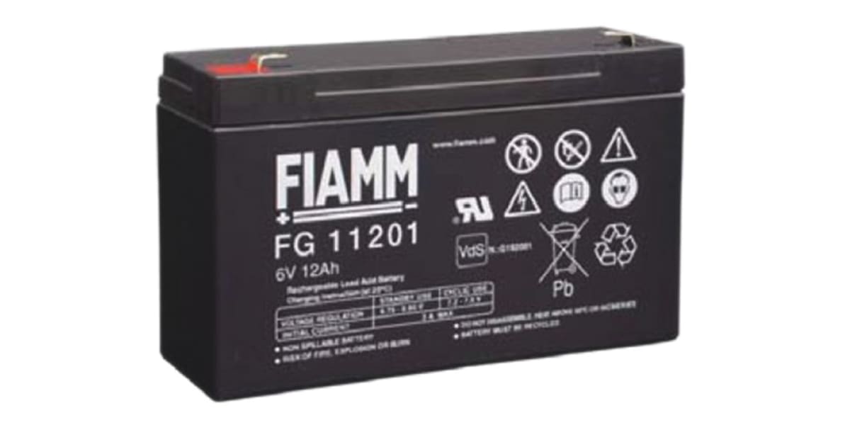 Product image for FIAMM LEAD ACID BATTERY 6V 12AH