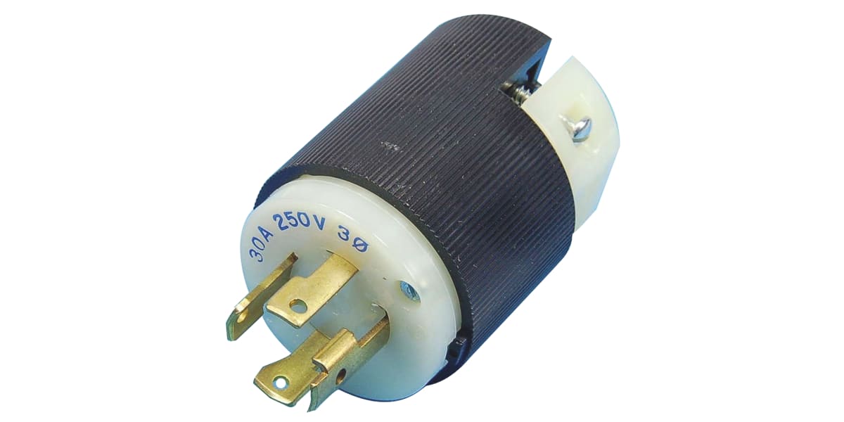 Product image for Hubbell USA Mains Plug NEMA L15-30P, 30A, Cable Mount, 250 V ac