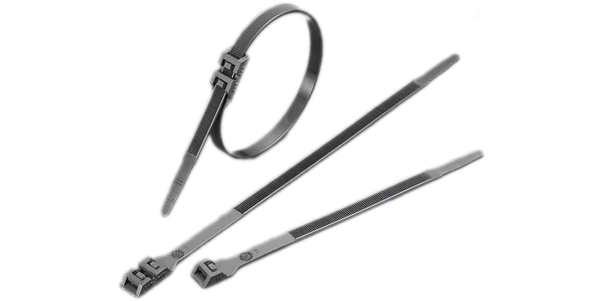 Product image for DOUBLE locking tie nylon Black 610x9mm