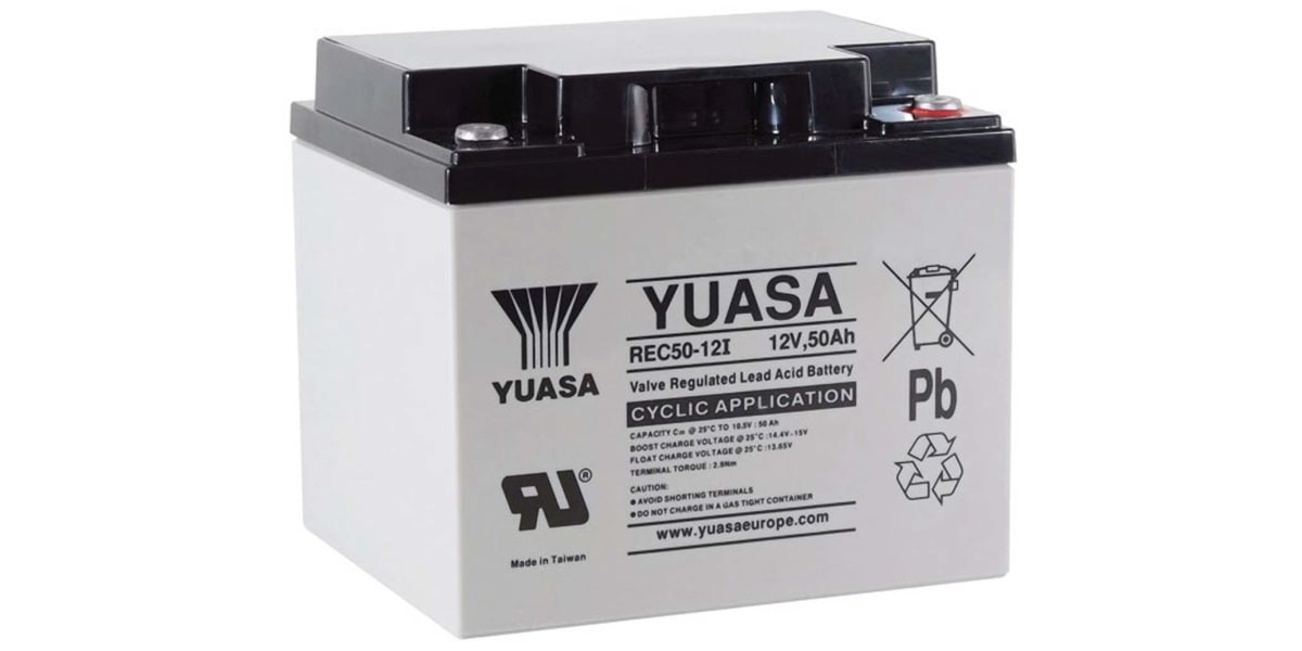 Product image for Yuasa REC50-12 Lead Acid Battery - 12V, 50Ah