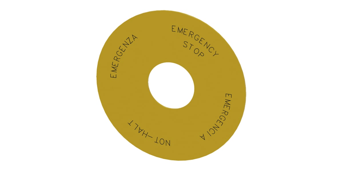 Product image for Round backing Emergency stop yellow