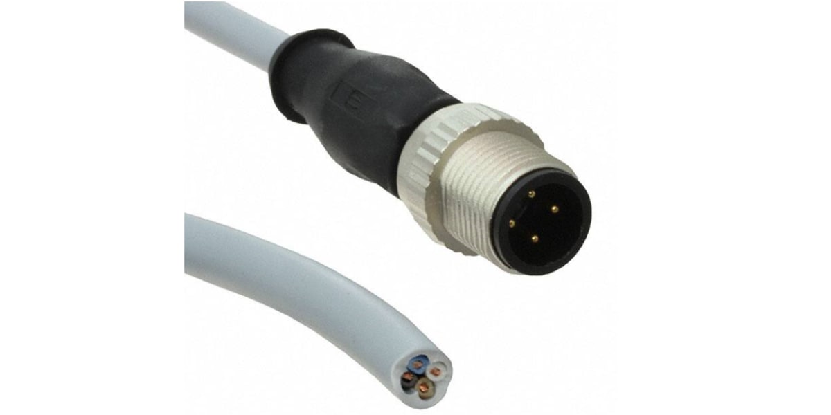 Product image for M12 CABLE ASSEMBLY A-COD ST/- M/- 10,0M